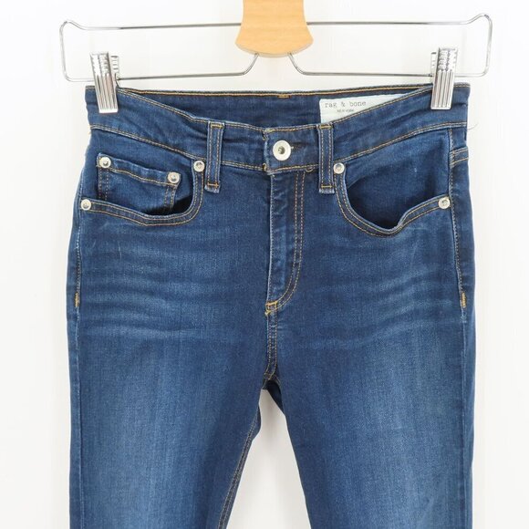 Rag & Bone Womens 25 Cate Mid Rise Ankle Skinny Dark Wash Blue Denim Jeans Pants - Picture 2 of 10